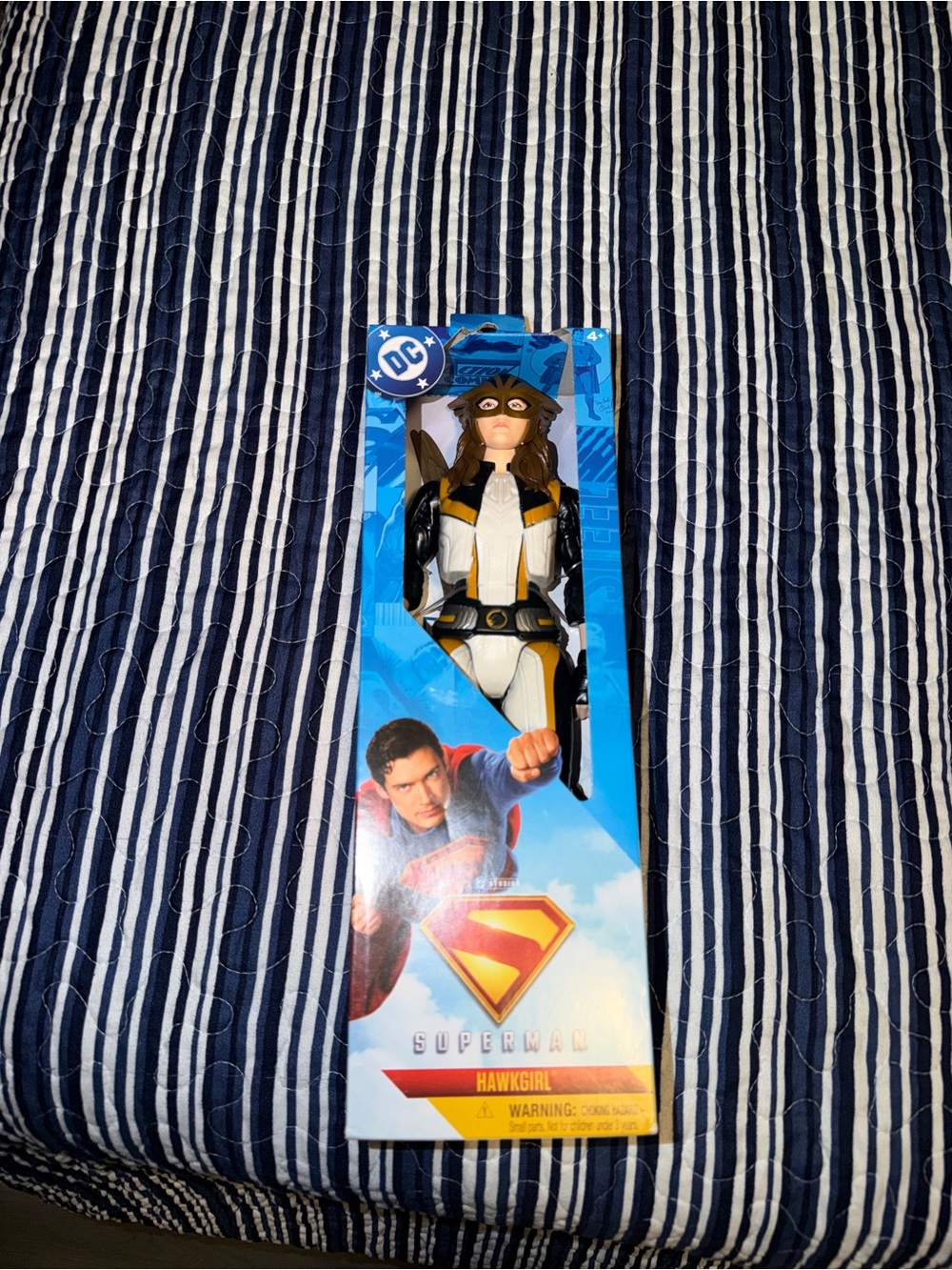DC Superman Figure Packaging with Blue Red and Yellow Artwork